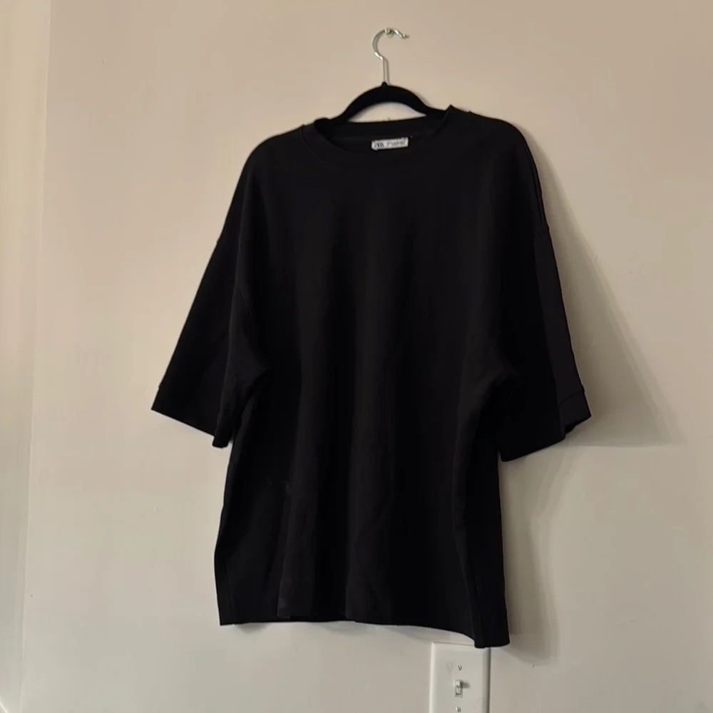 Zara Black Short Sleeve Tee - Picture 1 of 2